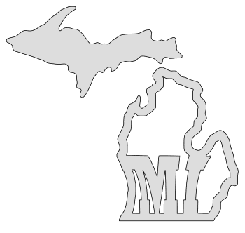 Michigan Map Outline Printable State Shape Stencil Pattern DIY