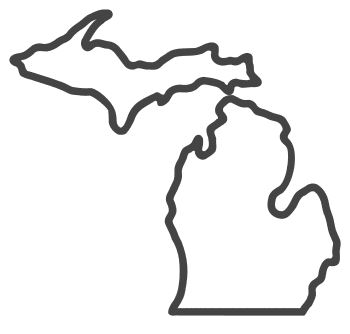 Michigan Map Outline Printable State Shape Stencil Pattern DIY