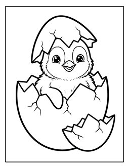 15. Penguin hatching coloring sheet. Penguin coloring page, penguin coloring sheet, color, coloring page, penguin, printable, free, book, pictures to color, easy, children, adult, print, download, pdf.