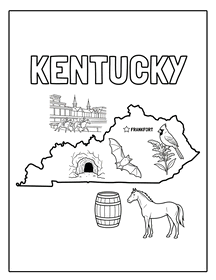 Kentucky state coloring page, coloring sheet, color, coloring page, United States, printable, free, book, pictures to color, easy, children, adult, print, download, pdf.