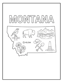 Montana state coloring page, coloring sheet, color, coloring page, United States, printable, free, book, pictures to color, easy, children, adult, print, download, pdf.
