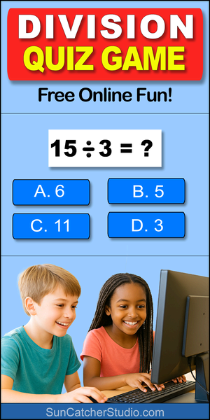 Online division game for kids. An interactive activity that helps children practice division and build essential math skills. DIY.