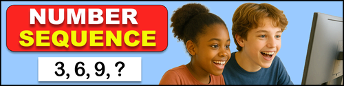Free online math game for kids with number sequence puzzles and interactive math practice activities.