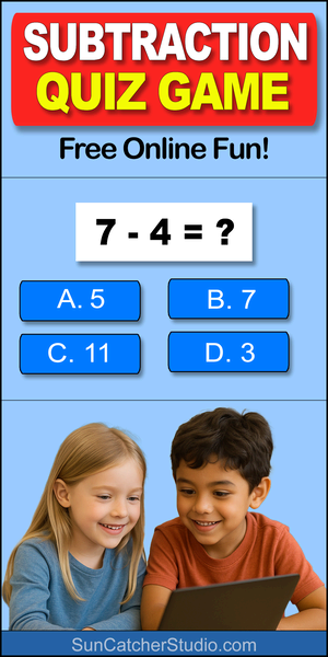 Online subtraction game for kids. An interactive activity that helps children practice subtraction and build essential math skills. DIY.