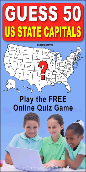 Guess the capital, 50 states, capitals quiz, US State capitals game, practice quiz, learn, interactive, online, education, kids, geography, free.
