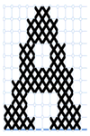 Cross stitch letter A scaled smaller