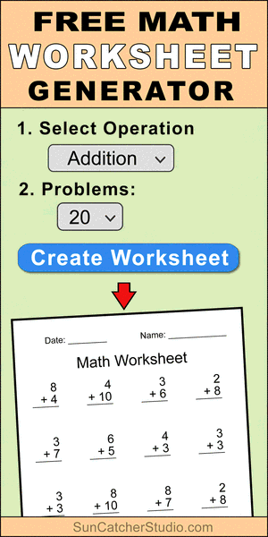 math worksheet generator, random math problem generator, math questions, creator, maker,
addition, subtraction, division, multiplication, practice questions, quiz, assignments, exams, tests, math drills, 
free, printable, make your own, DIY, teachers, students, parents.