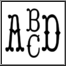 Cowboy monogram font, four initials