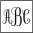 Monogram interlocking font, three initials