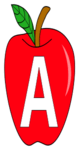 apple letter A scaled smaller