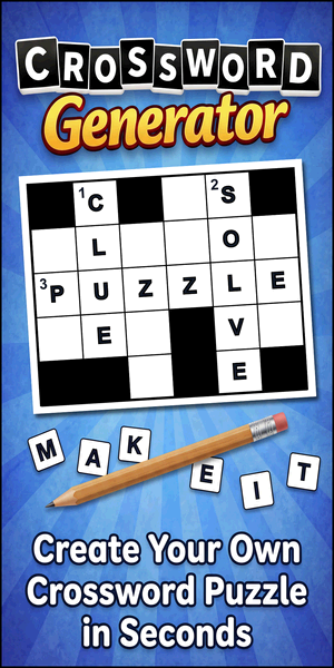 Crossword puzzle generator, free, online, words, clues, printable puzzle, DIY, download options for teachers, students, and classroom learning activities.