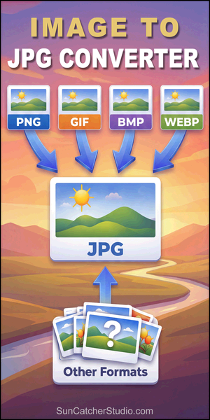 Image to JPG converter. DIY, Instantly convert PNG, GIF, WebP, and BMP images to JPG format.