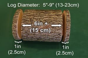 Ideal dimensions for handmade DIY log bird feeder.
