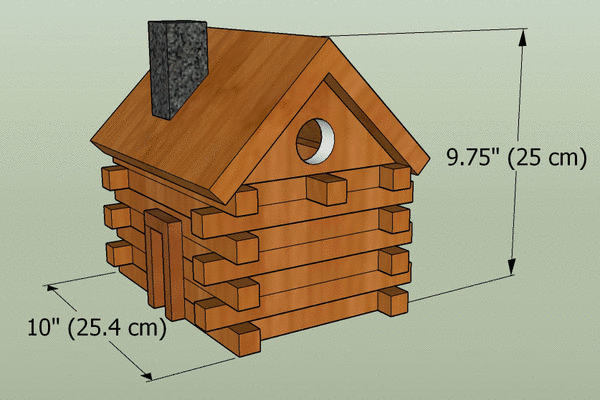 Log cabin bird house Farmhouse style nest box Personalized rustic bird house