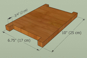 Floor of log cabin bird house.