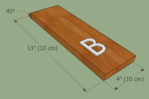 Bird house planter plans, 3d model, dimensions, side, part B.