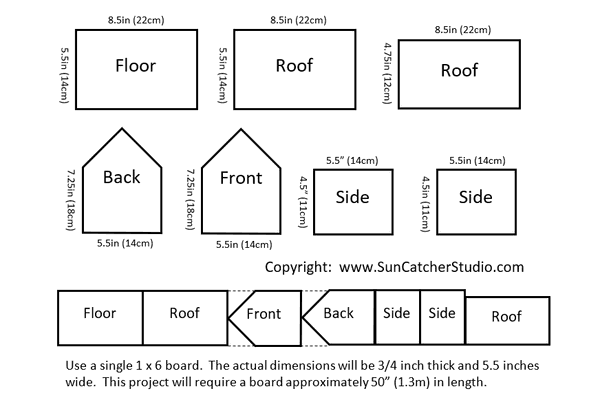 DIY Birdhouse plans Dimensions