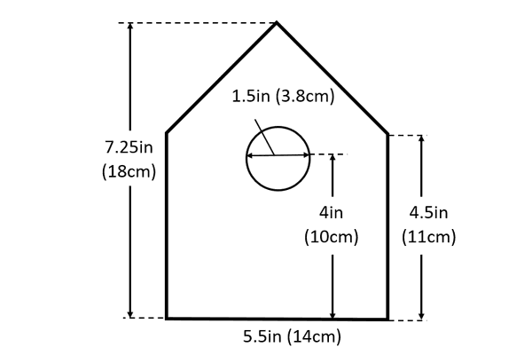 Front of birdhouse (Click to enlarge)