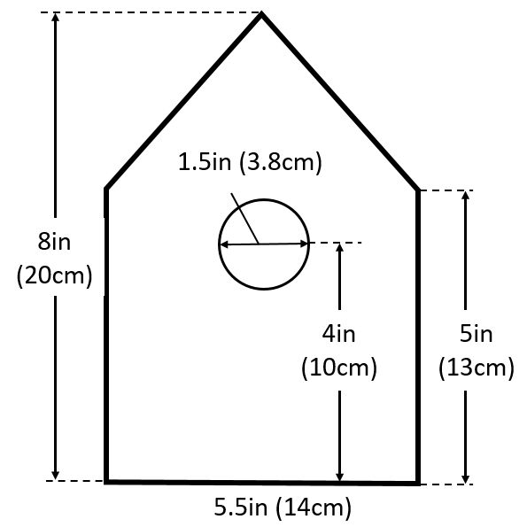 Front of birdhouse (Click to enlarge)