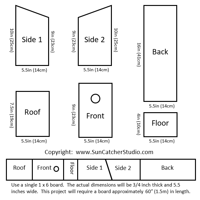DIY Birdhouse plans (Click to enlarge)