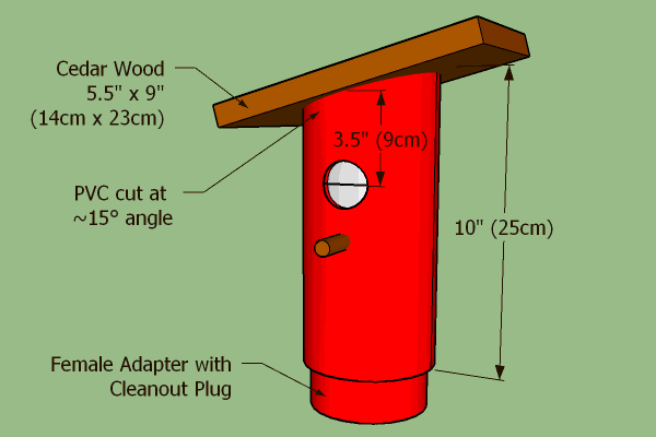 Blue Bird Nest Box (Bird house) Dimensions