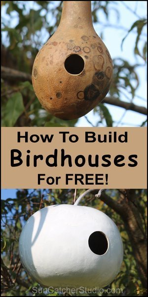 How to make a gourd birdhouse.  DIY homemade bird nesting box.