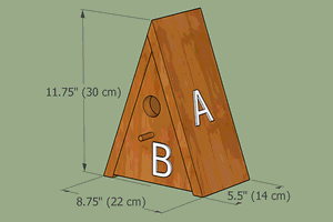 Simple bird house plans complete 3d model with dimensions.