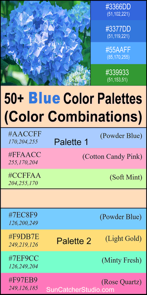 Blue color palettes, blue color combinations, color palettes, color schemes, eye-catching, DIY, trendy, best, popular, complementary, stylish, modern, creative, inspire, design.