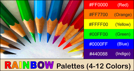 Rainbow Color Palette (Vibrant and Pastel Schemes)