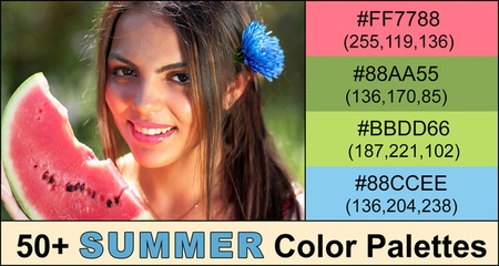 Summer Color Palettes (RGB and HEX Color Codes)