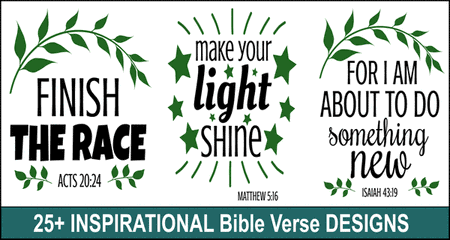 Inspirational Bible Quote Designs: Scripture Verses & SVG Files