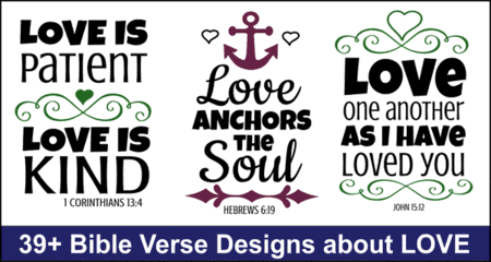Bible Verses About LOVE: Free Bundle of SVG Cutting Files & Designs