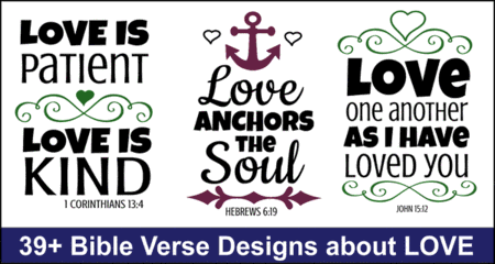 Bible Verses About LOVE: Free Bundle of SVG Cutting Files