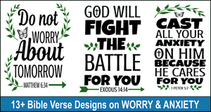 Bible verse designs on Worry