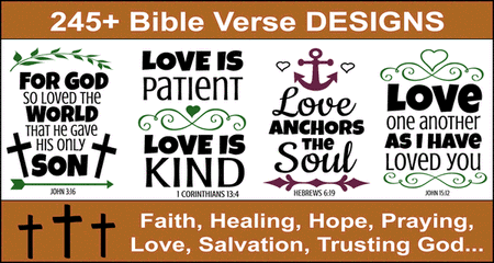 Free printable bundle of Bible Verse designs, Quotes, scripture passages, God, Jesus, Lord, faith, forgiveness, healing, hope, inspiration, love, praying, salvation, strength, trusting, worry, Cricut designs, patterns, svg files, templates, clip art, stencils, silhouette, embroidery, cut files, design space, vector, crafts, laser cutting, crafts.