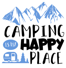 Camping is my happy place. camping quotes, camping sayings, free, svg files, cricut designs, silhouette, campfire, happy camper, embroidery, bundle, cut files, design space, vector, camping.