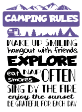 Camping rules. camping quotes, camping sayings, free, svg files, cricut designs, silhouette, campfire, happy camper, embroidery, bundle, cut files, design space, vector, camping.