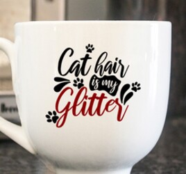 Cat hair is my glitter. cat quotes, cat sayings, Cricut designs, free, clip art, svg file, template, pattern, stencil, silhouette, cut file, design space, vector, shirt, cup, DIY crafts and projects, embroidery.