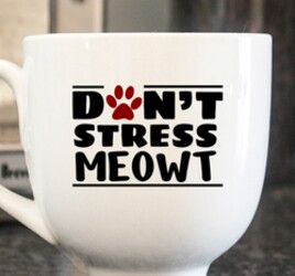 Don't stress meowt. cat quotes, cat sayings, Cricut designs, free, clip art, svg file, template, pattern, stencil, silhouette, cut file, design space, vector, shirt, cup, DIY crafts and projects, embroidery.