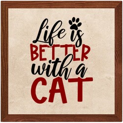 Life is better with a cat. cat quotes, cat sayings, Cricut designs, free, clip art, svg file, template, pattern, stencil, silhouette, cut file, design space, vector, shirt, cup, DIY crafts and projects, embroidery.