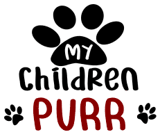 My children purr. cat quotes, cat sayings, Cricut designs, free, clip art, svg file, template, pattern, stencil, silhouette, cut file, design space, vector, shirt, cup, DIY crafts and projects, embroidery.