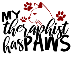 My theraphist has paws. cat quotes, cat sayings, Cricut designs, free, clip art, svg file, template, pattern, stencil, silhouette, cut file, design space, vector, shirt, cup, DIY crafts and projects, embroidery.