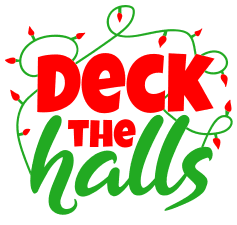 Free Deck the halls. Christmas quotes, Christmas sayings, cricut designs, svg files, silhouette, winter, holidays, crafts, embroidery, bundle, cut files, vector.