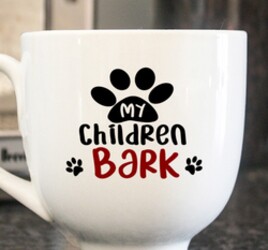 My children bark. Dog quotes, dog sayings, Cricut designs, free, clip art, svg file, template, pattern, stencil, silhouette, cut file, design space, vector, shirt, cup, DIY crafts and projects, embroidery.