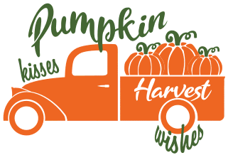 Pumpkin kisses harvest wishes. Fall quotes, fall and autumn sayings, Cricut designs, free, clip art, svg file, template, pattern, stencil, silhouette, cut file, design space, vector, shirt, cup, DIY crafts and projects, embroidery.