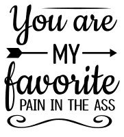 You are my favorite pain in the ass. friendship quotes, friendship sayings, cricut designs, svg files, silhouette, embroidery, bundle, free cut files, design space, vector.