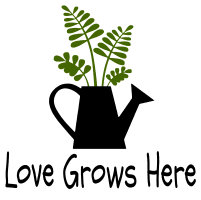 Love grows here. Garden quotes, garden sayings, cricut designs, svg files, plants, cactus, succulents, funny, short, planting, silhouette, embroidery, bundle, free cut files, design space, vector.