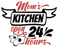 Moms kitchen open 24 hours. Kitchen quotes, funny kitchen sayings, short, cooking, Cricut designs, free, clip art, svg file, template, pattern, stencil, silhouette, cut file, design space, shirt, cup, DIY crafts and projects, embroidery.