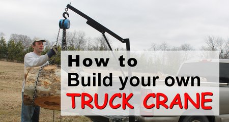 Homemade truck crane. This DIY pickup crane can can lift heavy loads, removes  easily, folds for storage, and requires no modification to your truck.  By building it yourself, you can save money and save your back.