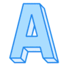 Letter a 3D Font 3D text generator, lettering printable free stencil, font, clip art, template, large alphabet and number design, print, download, diy crafts.